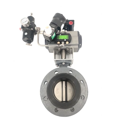 نیومیٹک کاسٹ اسٹیل فلانج بٹر فلائی والو
